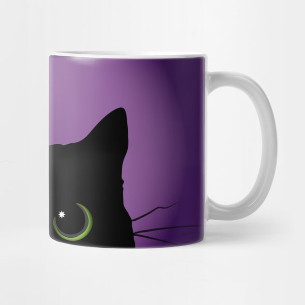 Peek-a-Boo Black Cat (Purple) by i4ni Studio